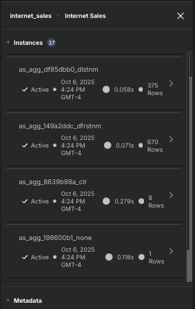 The build details panel of the Build History tab.