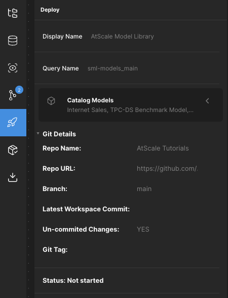 The Deploy panel.