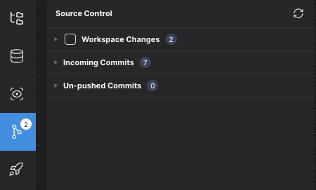 The Source Control panel.