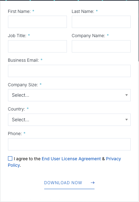 The form you need to complete to download AtScale Developer Edition.
