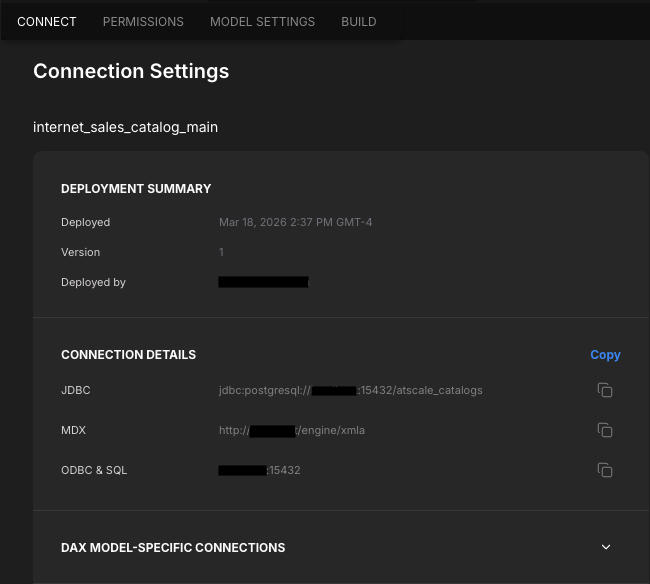The Connection Settings tab.