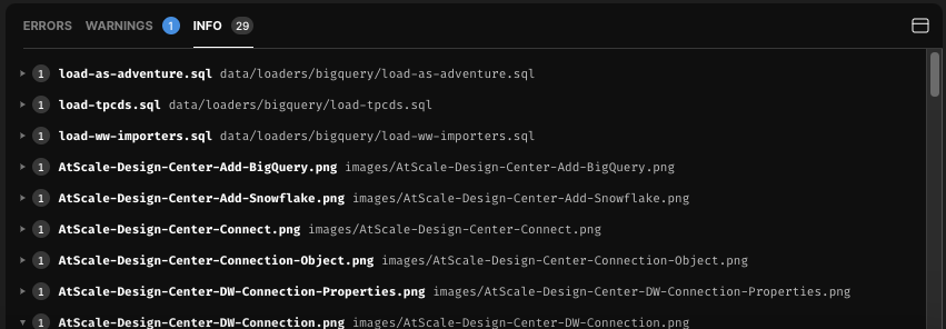 The Model Validator, with the Info tab selected.